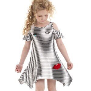 Kate Mack Boutique Girls Sun Dress w/Stripes &‎ Hearts NWT sz 12 Lightweight